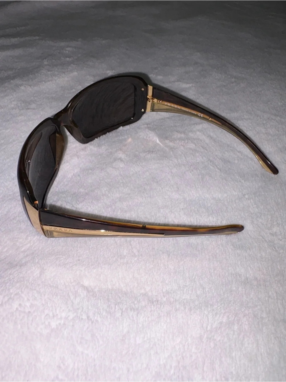 Prada Black and Brown Gradient Shield Sunglasses